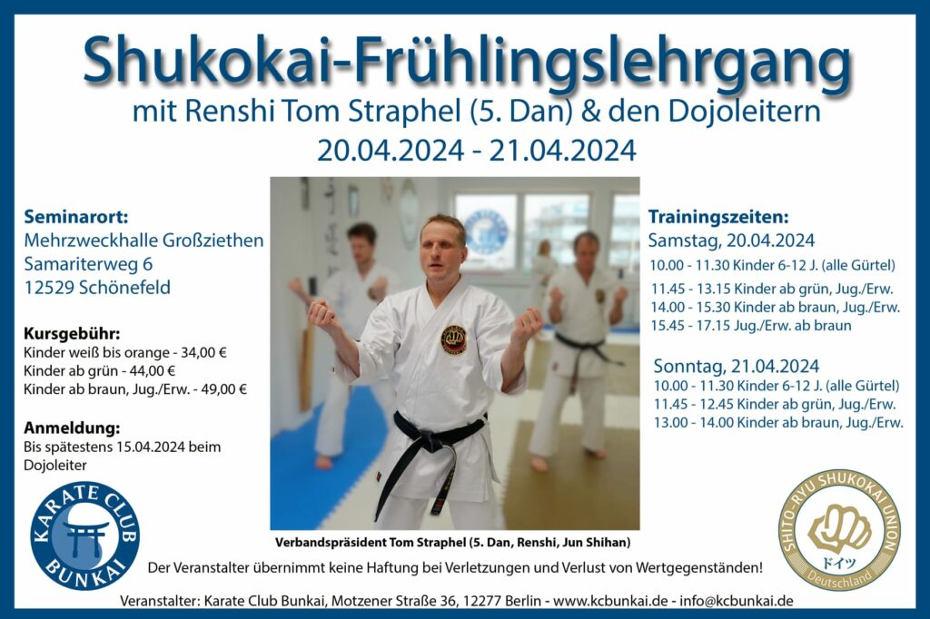 Shukokai Frühlingslehrgang mit Renshi Tom Straphel